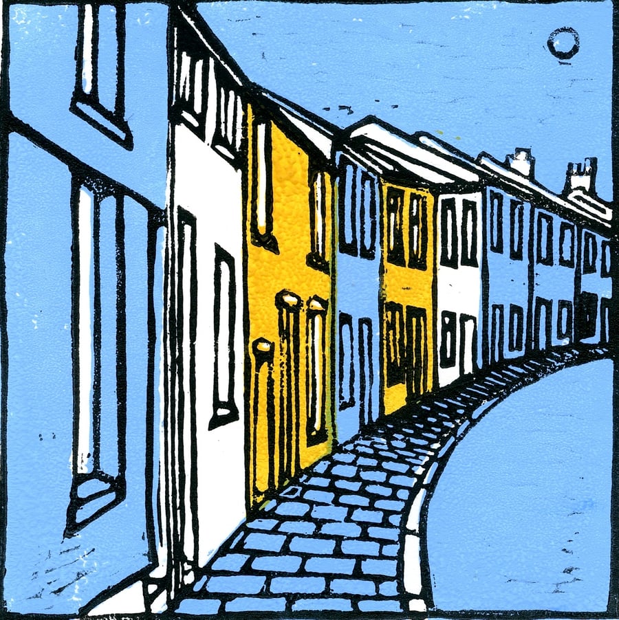Greeting Card, terraced houses.