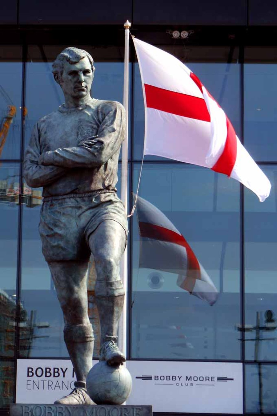 Bobby Moore Statue England Flag Wembley Stadium Photograph Print