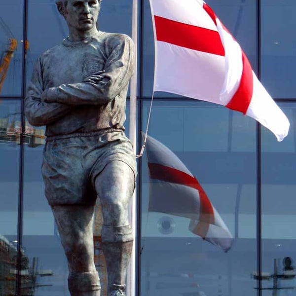 Bobby Moore Statue England Flag Wembley Stadium Photograph Print