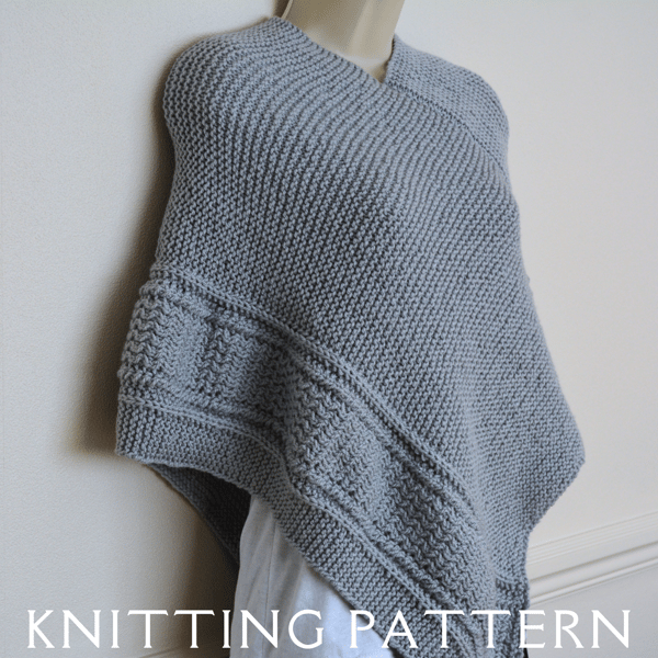 The Winding Lanes Poncho Knitting Pattern PDF Version By Email