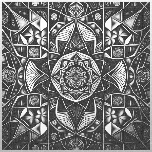 Metal Mandala No. 5 - Unframed, mounted etching