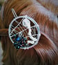 Halloween Black Spider With Skull And Bones Beaded Wirework Web Hair Slide - Image 3