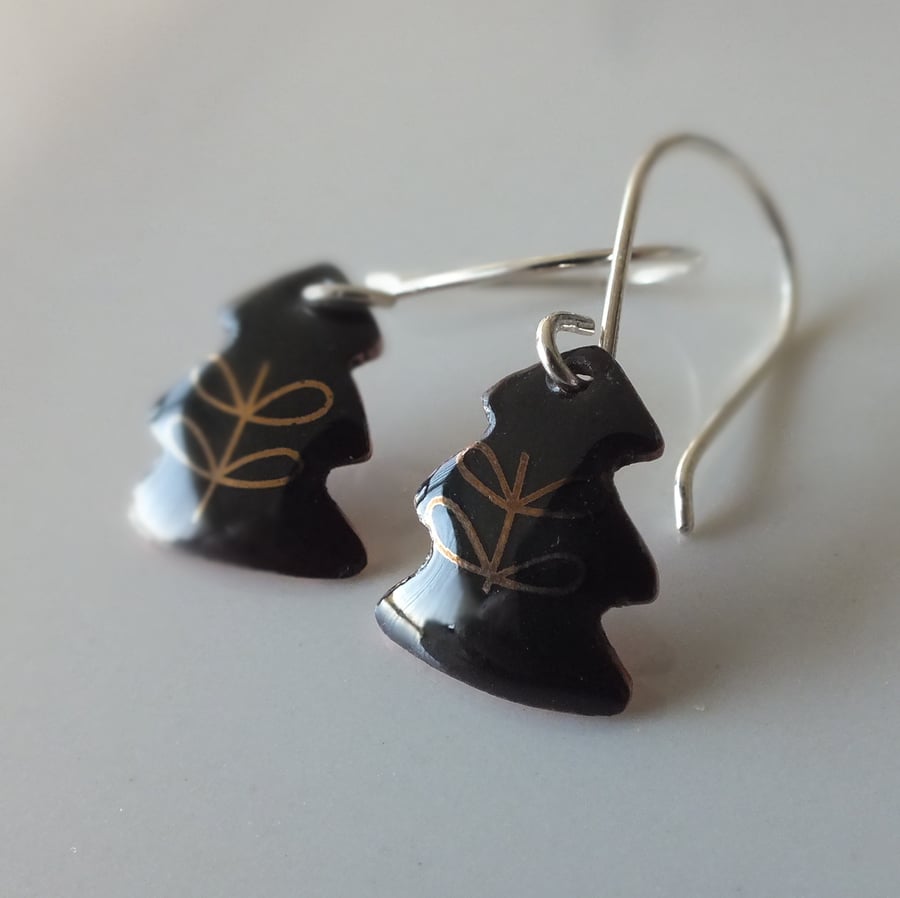 Christmas Tree Enamel Earrings