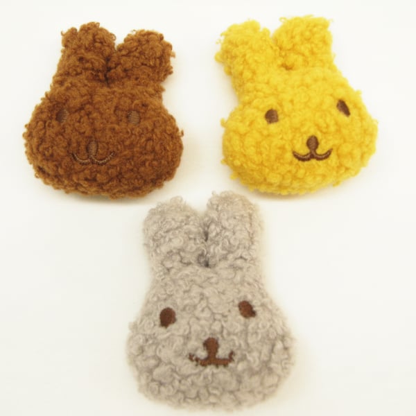 Sweet Fuzzy Bunny Pin Handmade Kawaii Animal Brooch Charm