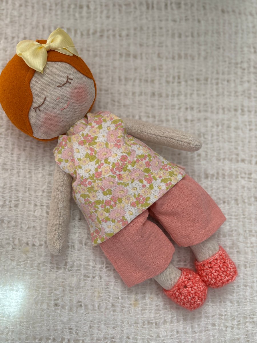 Handmade 11” rag doll