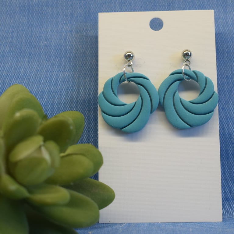 Swirl Hoop Statement Earrings