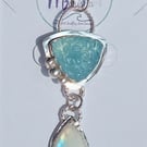 Aquamarine & Moonstone Necklace Sterling Silver Jewellery Gift Statement 925