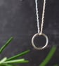 Silver Circle Pendant - Sterling Silver Ring Necklace - Minimalist Jewellery