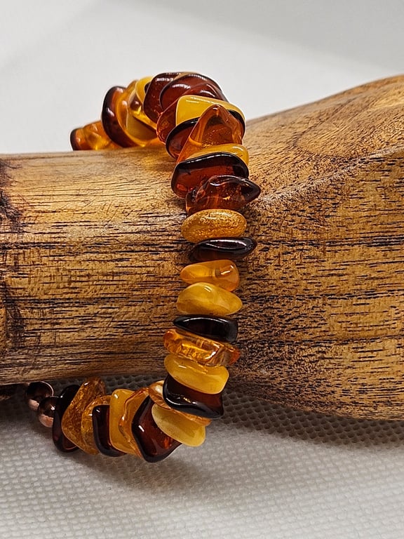Baltic Amber and Copper Bracelet