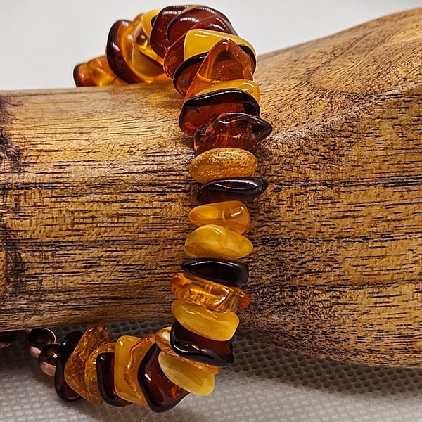 Baltic Amber and Copper Bracelet
