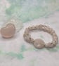 Rose quartz double strand stretchy bracelet - Image 1