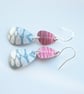 Pebble shaped mid century style red drop leaf earrings - Image 4