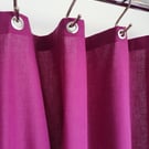Purple Organic Cotton Shower Curtain, washable non-waxed