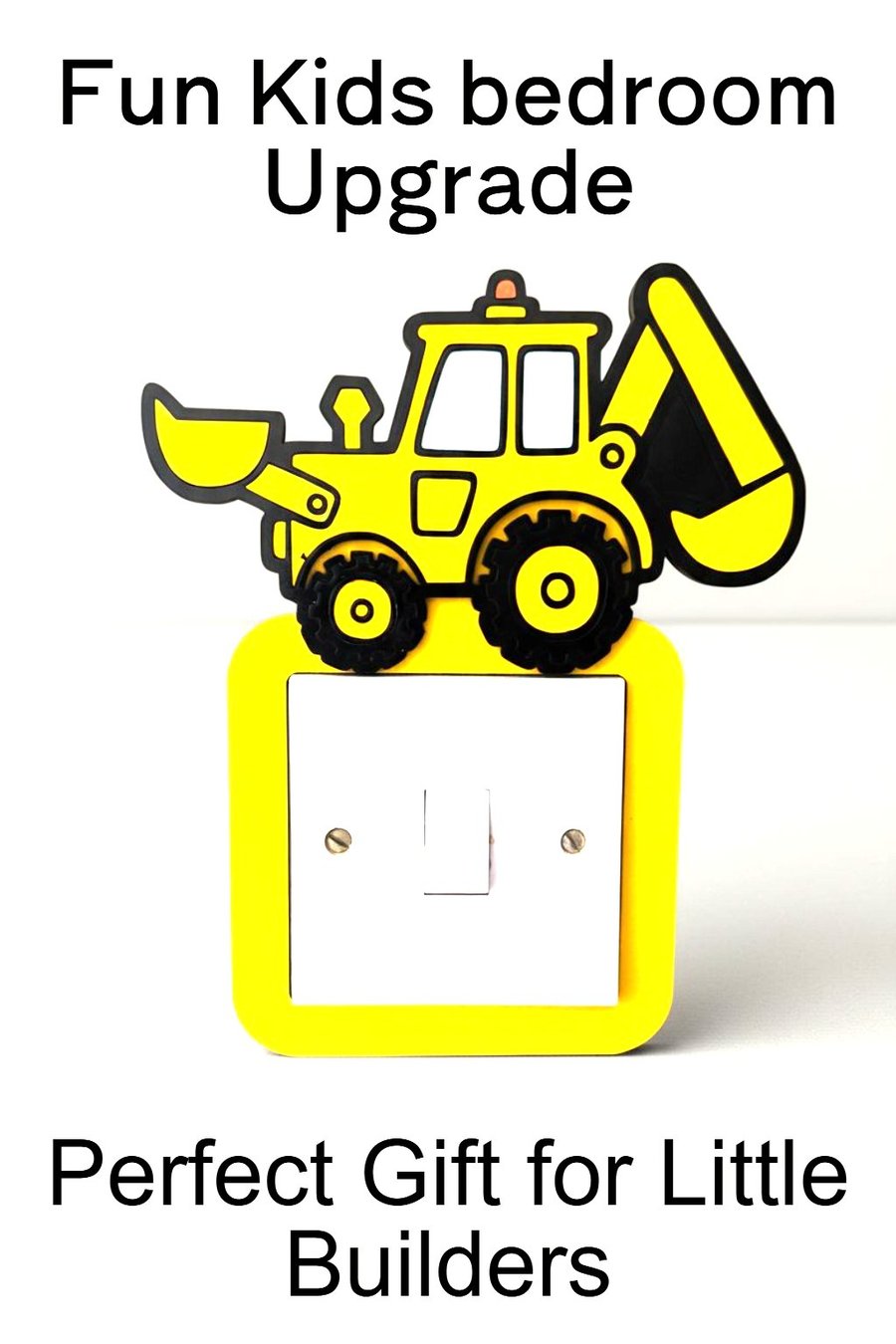 Backhoe Loader Light switch surround Kids bedroom decor - Fun kid Art