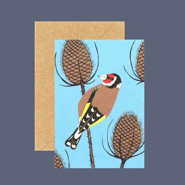 Bird Card, Goldfinch Card, Art Card 