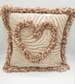 Love heart envelope 16"  cushion, cream and beige zebra effect.  - Image 9
