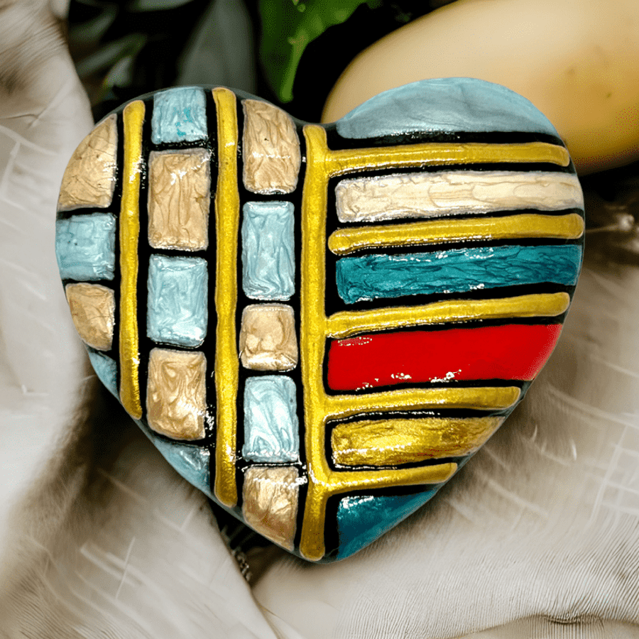 Striped Heart Magnet