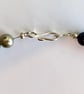 Sea Shell Pearl Necklace Earrings Blue Silver Gift Set Oyster Shell Manmade - Image 5