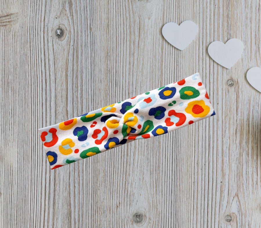 Babies Headband, Babies Hairband, Newborn Baby Headband, Paint Splashes-BAB07