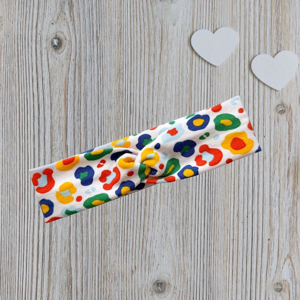 Babies Headband, Babies Hairband, Newborn Baby Headband, Paint Splashes-BAB07