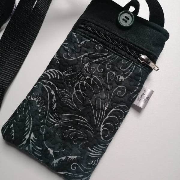 Batik Print Crossbody Phone Cases with zipped pocket - 2 Options
