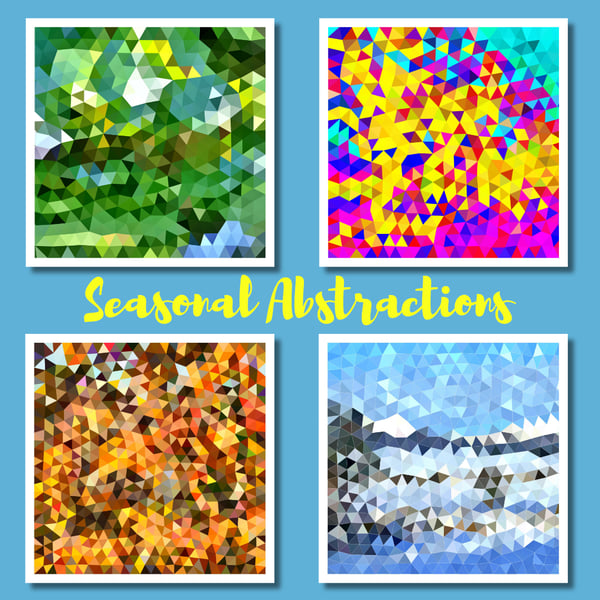 Seasonal Abstractions Set of Four Cards