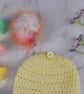 Lemon Yellow Crochet Baby Hat with Rainbow Faux Fur Pom - Newborn to 3 Months - Image 7