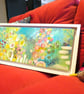 Neighbours Hollyhocks - Original Abstract Floral Painting in Peach and Lemons - Image 3