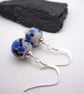 grey and blue speckled lampwork glass earrings - Image 2