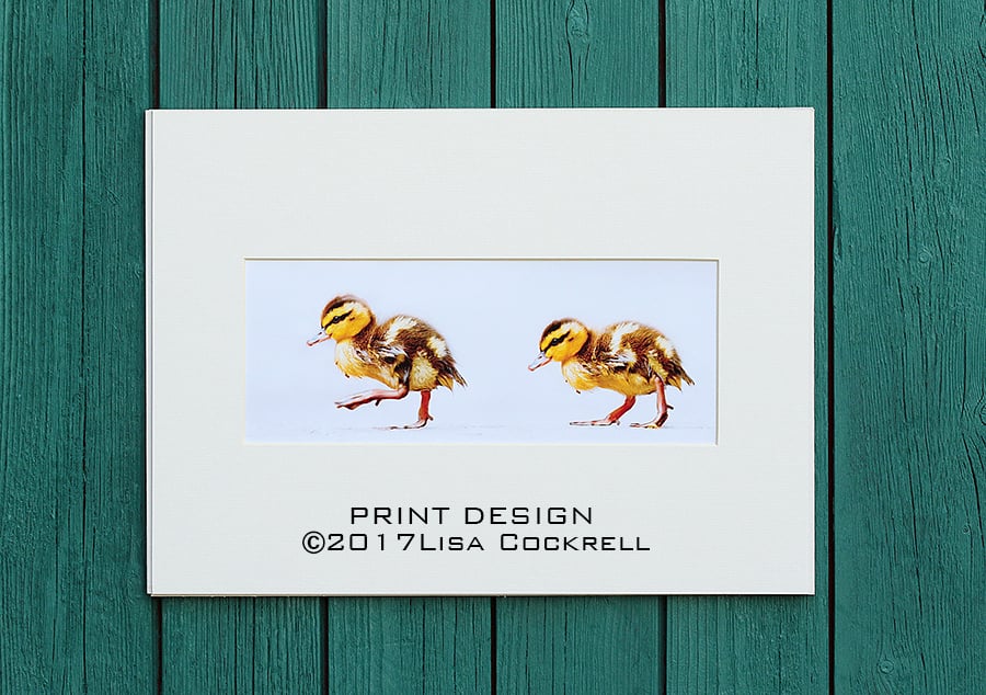 DUCKLING PARADE PRINT - MOUNTED FOR 40 X 30 CM FRAME