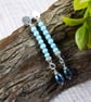 Earrings, Sterling Silver Long Droppers with Turquoise and Teal Pearl - Image 7