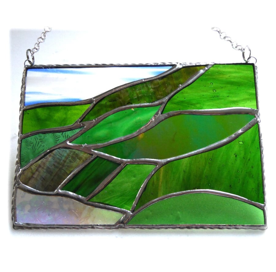 Scottish Mountains Panel Stained Glass Picture Landscape 014