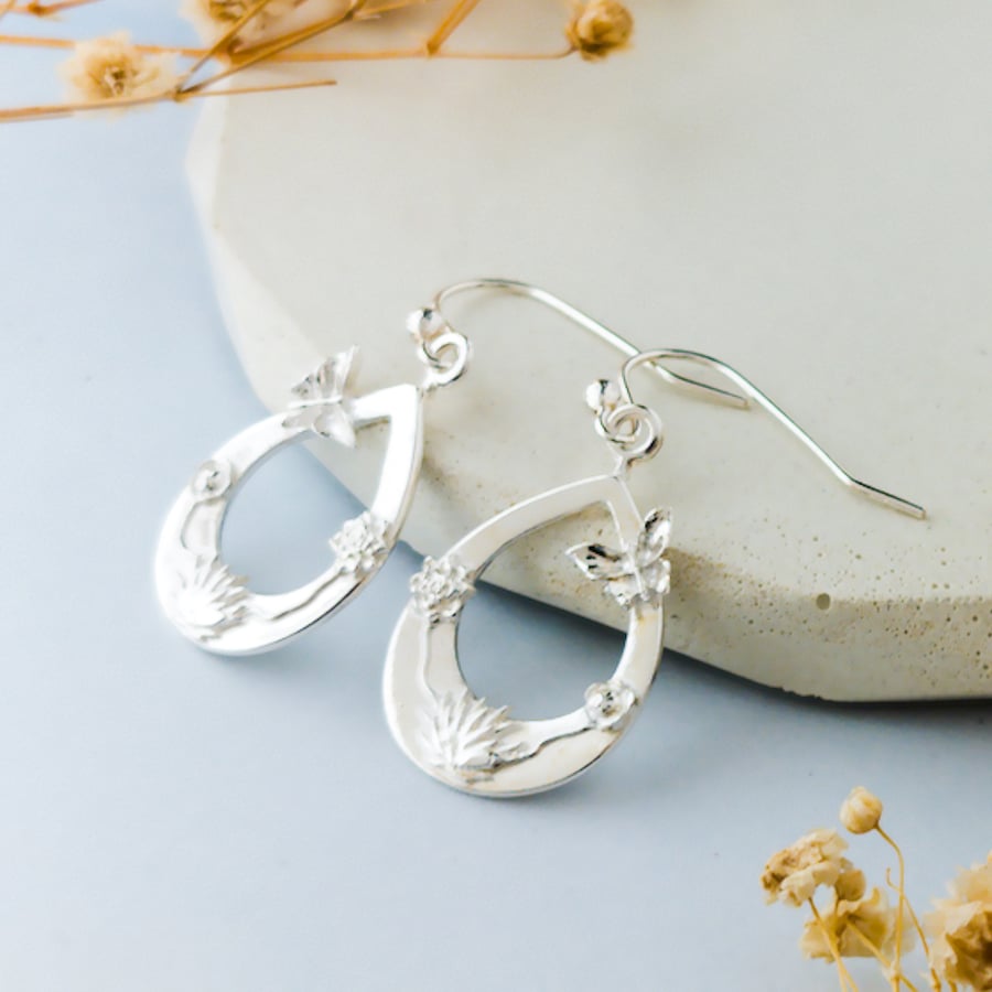 Butterfly Garden Earrings – Recycled Fine Silver