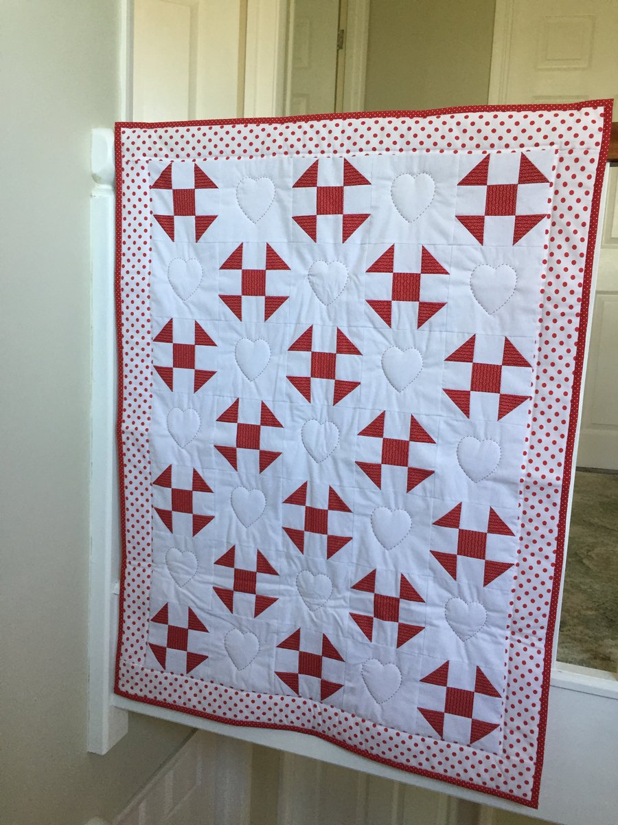 Red and White Patchwork Quilt
