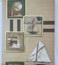 Vintage yacht and globe classic design birthday card