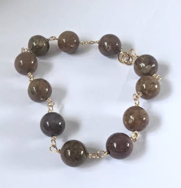Gold filled Jasper Beaded Bracelet 