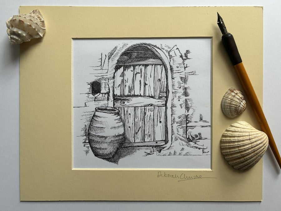 Greek pot and doorway