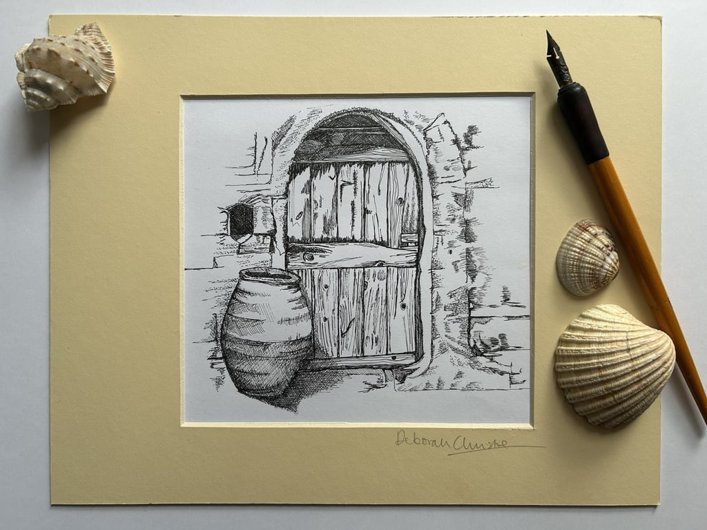 Greek pot and doorway