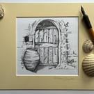 Greek pot and doorway
