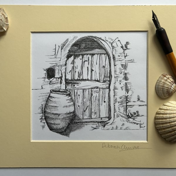 Greek pot and doorway
