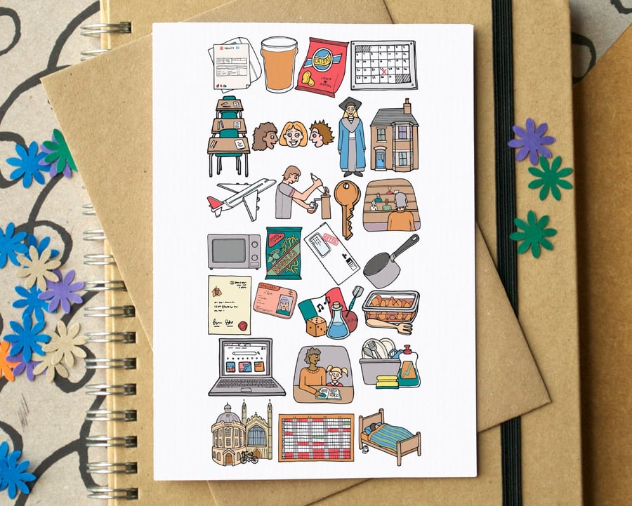 Starting University Alphabet Greetings Card