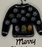 Handmade Detachable Keepsake, Fused Glass Christmas Jumper Christmas Card - Image 2
