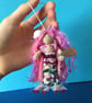 Tiny Pink Mermaid Doll Hanging Decoration, Sea Themed Mermaid Decor