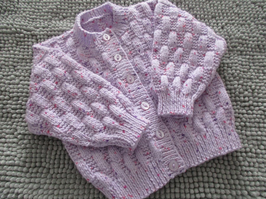 Special Order for MH 22" Lilac Print Round Neck Patterned Cardigan