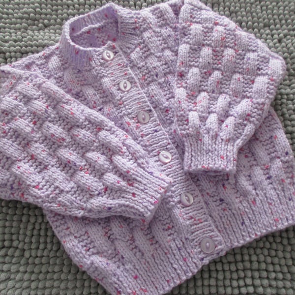 Special Order for MH 22" Lilac Print Round Neck Patterned Cardigan