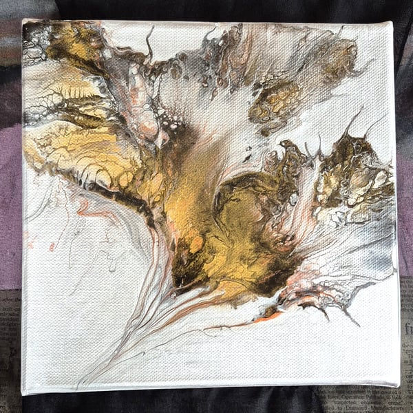 Acrylic fluid art painting, Resin coated
