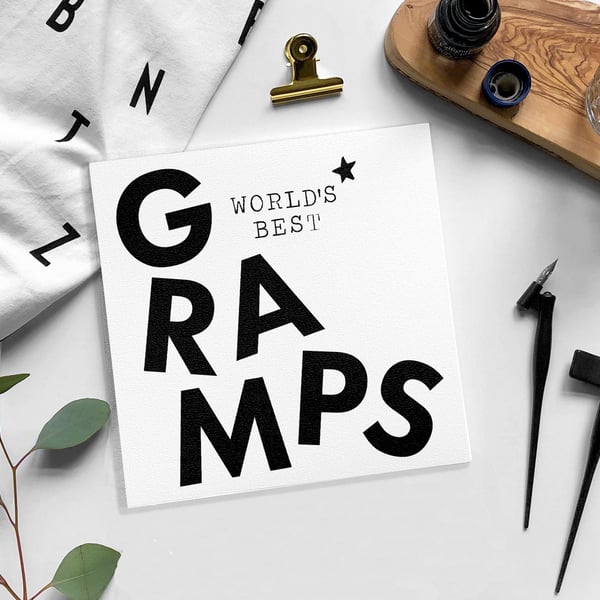 GRAMPS GRANDAD GRANDPA Birthday - Blank card