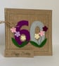 Handmade 60th Birthday Card. Felt. Keepsake Card. Textile Card. - Image 2