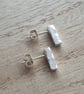 Sterling silver bar studs, Minimalist jewellery, Small everyday earrings - Image 4