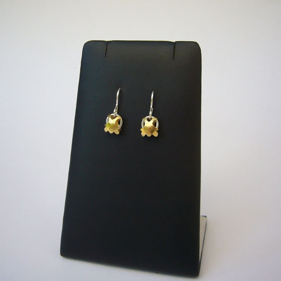 Brass & sterling silver earrings